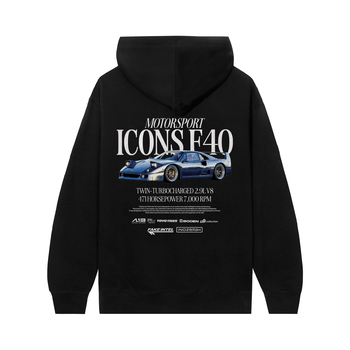 Fake Intel x Inozetek F40 Black Hoodie