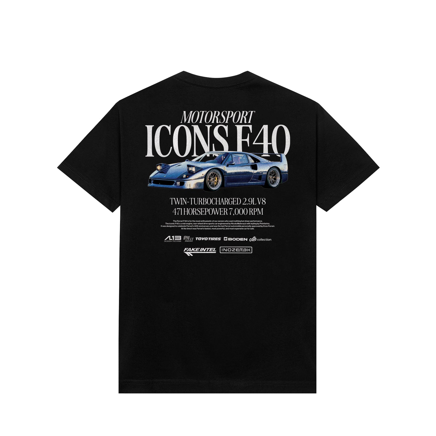 Fake Intel x Inozetek F40 Black Tee